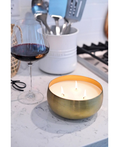 Pinot Noir Large Gold Bowl Candle